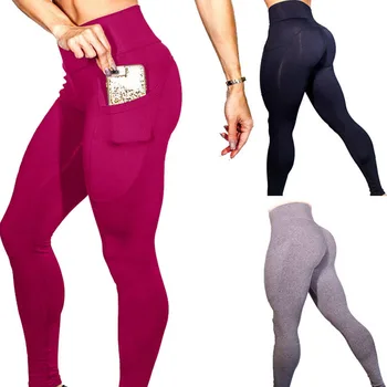 Нови дамски обикновена панталони за йога с окото на бедрата, спортни панталони за йога, стегнати панталони за йога за фитнес и джогинг