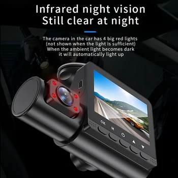 Обектив Автомобилен Видеорекордер 1080P Dash Cam за Автомобили Видео Камера за Задно виждане за Кола Черна Кутия Паркинг Монитор Автомобилни Аксесоари