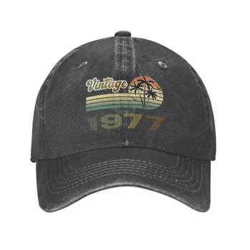 Обичай памук ретро Реколта От 1977 година, подарък за рожден ден, бейзболна шапка в стил хип-хоп, дамски Мъжки регулируема шапка за татко, лятото