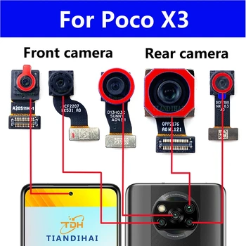 Оригиналната задна предна камера за Xiaomi Mi Poco X3 Facing Selfie Малка Предна задна Основната Голяма камера, Модул Гъвкав кабел Детайли
