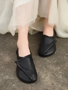 Оригинални дамски лоферы Artmu, луксозни обувки от естествена кожа, обувки на плоска подметка с куки, елегантни и ежедневни дамски обувки с мека подметка