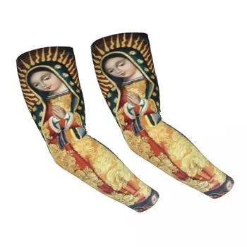 Охлаждащи ръкави Virgin Mary Of Guadalupe за мъже и жени Мексико Католически Светия Колоездене, Риболов Татуировка Прикритие