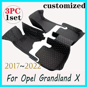 Подложка За пода Opel Grandland X 2017 ~ 2022 Килим Анти-мръсен Мат Автомобилни Постелки Пълен Комплект Автомобилни Постелки Tapete De Carro Подови Автомобилни Аксесоари