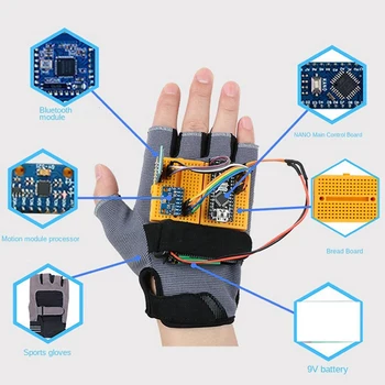 Подходящ за програмиране Комплект ръкавици Спортни ръкавици Смарт ръкавици Управление с жестове Комплект безжични Bluetooth ръкавици