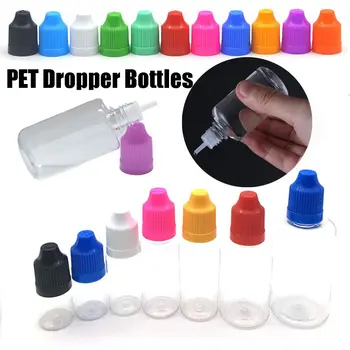 Празна пластмасова козметични контейнера за домашни любимци, шишета за извличане, пипета за очите за многократна употреба, бутилки, бутилки за проби