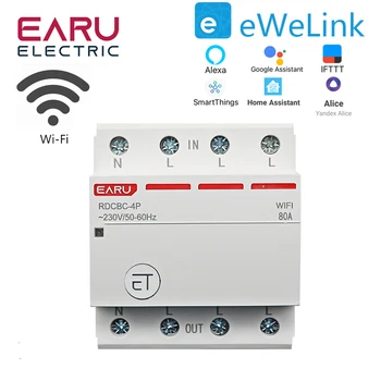 Приложение eWeLink Трифазни автоматичен прекъсвач Wi-Fi Интелигентен таймер време Превключващ ключ Гласово дистанционно управление Умен дом Алекса Google Home