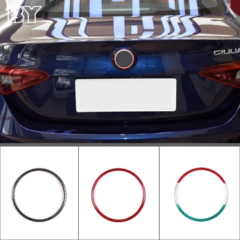 Пръстен с логото на задната броня на автомобила Подробности за външния вид на Модификация от карбон за Alfa Romeo Giulia/Stelvio 20 Автомобилни аксесоари