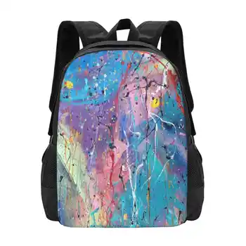 Раници Aqua Dreams за ученици, юноши, Пътни чанти за момичета, Абстрактна живопис, Изкуство 
