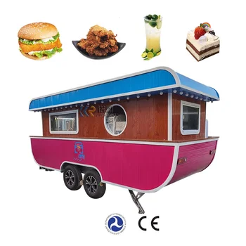 Рекламен мобилен Трейлър за бързо хранене Количка за сладолед CE, DOT за закуски и пици Павилион за обществено хранене от неръждаема Стомана