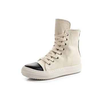 Рик Нова дизайнерска кожена обувки Дамски маратонки Мъжки градинска дрехи, Ежедневни холщовые обувки обувки на платформа