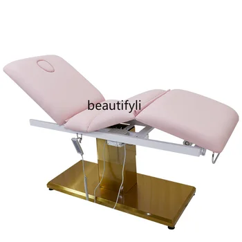 Розова Електрическа Косметичка Татуировка-Диван Микропластиковый Сгъваем стол за Стягане на тялото, Медицински Масажи