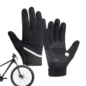Ръкавици за планински велосипеди със Светлоотразителен сензорен екран Велосипедни ръкавици с мека подплата за целия пръст Мини Мтб Дишащи