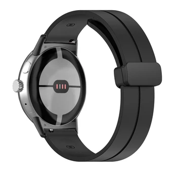 Силиконов ремък за Google Pixel Watch, активен гривна Pixel Watch, Магнитна обтегач, спортни Меки каишки за ръчни часовници, Аксесоари
