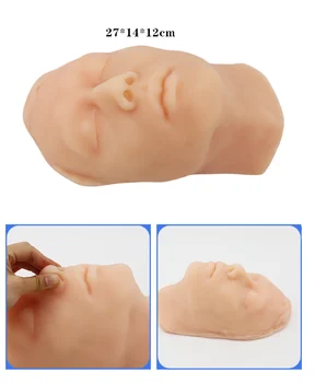Силиконовата модел на главата на човека с микроформованием, имитирующая инжекции на лицето, комплект накладки за зашиване на кожата, манекен