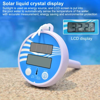Слънчев Термометър за басейна Плаващ водоустойчив Цифров сензор Probesolar Захранва Открит Термометър за басейна LCD дисплей