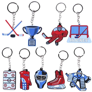Спортен хокей Ключодържател Ice Hockey Key Ring Подаръци фенове Окачване Хокей Модни Бижута Аксесоари Ключодържател от колата за Спомен