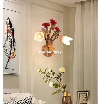Стенни лампи Decora с цветето роза, 2 лампи, led осветление стена за хол, Домашно вътрешно осветление, Стенни аплици, осветителни тела Decora