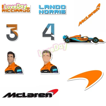 Стикер състезателен автомобил на McLaren F1 с Лэндоном Норис, Дэниелом Рикардо, анимационни стикер състезател, винил стикери с логото на автостекле, отличителни знаци на