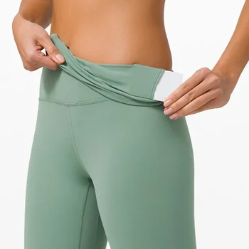 тире, выровняйте женски скъсяване на панталон висока талия и стегнати шорти за бягане в гол и двустранен йога Lulu sanding