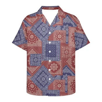 Традиционните Мъжки Облекла С Принтом Племе Самоа райе, Летни Свободни Модни Мъжки Ризи С къси ръкави, с Нов Дизайн, Мъжки Ризи С V-образно деколте