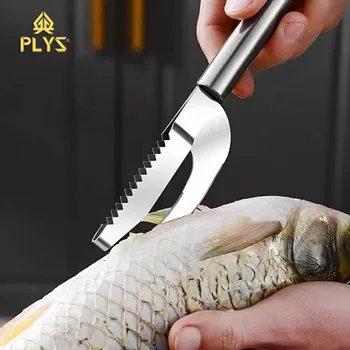 Фреза за риба везни, скалер от неръждаема стомана 304, многофункционален нож за риба на корема, за премахване на риба везни, ръчни инструменти за домакинството, нож за риба