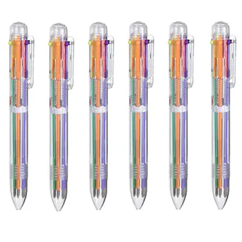 химикалки 6шт Творчески Канцеларски материали прозрачна Химикалка писалка 6 цвята, двигателят е с мазителна дръжка Канцеларски материали