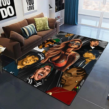 Хип-хоп 3D печатни килим мат етаж Постелки за спални Килими за хола Адаптивни мат Персонализирани килим