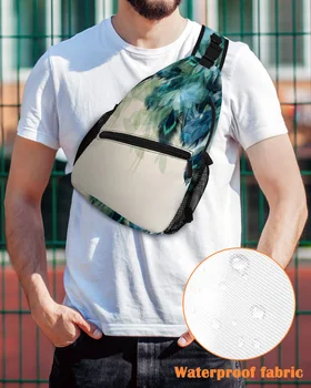 Художествена нагрудная чанта от павлиньих пера за мъже, ежедневна спортна чанта през рамо, жените пътна водоустойчива чанта-месинджър