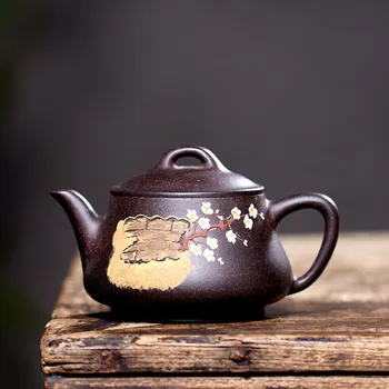 Чайник, Ръчна изработка на Кунг-Фу С Цветя Модел За Заваряване на Чай За Заваряване на Чай 200 мл Готварска Посуда За Пиене Инструмент