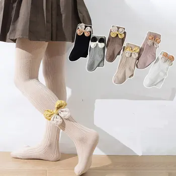 Чорапогащник за момичета 2023, Есенни чорапи за деца, детски чорапогащи с лък, Бикини, за балетни танци, детски гамаши, дрехи от 1 до 10 години