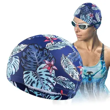 Шапка за плуване за възрастни, Еластична Дишаща шапка за плуване за жени, шапка за плуване за почивка у дома, хотела, на басейна, на плажа, За мъже, жени, момичета